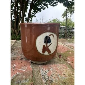 Japanese Mashiko Studio Pottery Brown Teacup Bowl Glossy 3" with Box